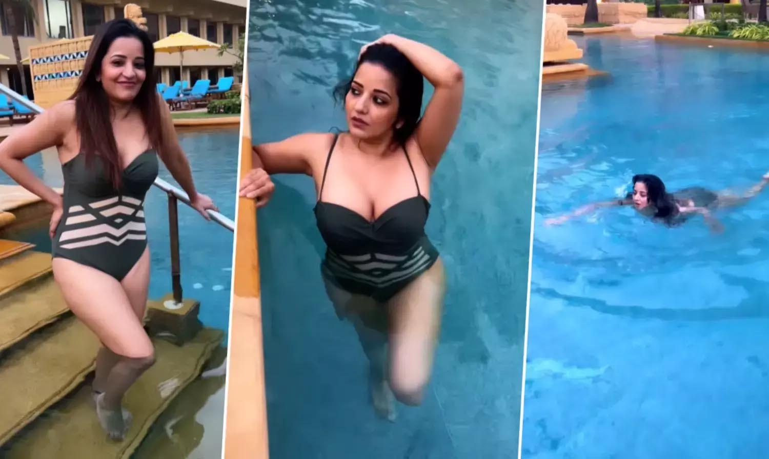 स्विमिंग पूल के किनारे मोनालिसा को ग्लैमरस पोज पर फैंस भी हार बैठे दिल