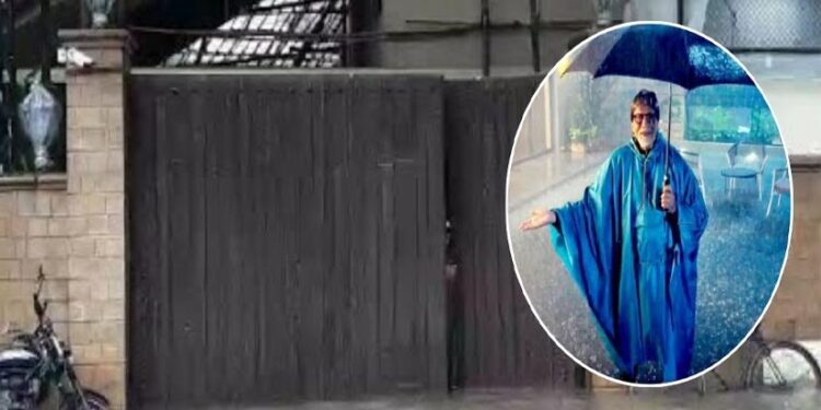 भारी बारिश की वजह से जलमग्न हुई मुंबई की सड़के, अमिताभ बच्चन के बंगले प्रतीक्षा में भरा पानी