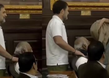 जब संसद में कांग्रेस अध्यक्ष मल्लिकार्जुन खरगे के कंधे दबाने लगे राहुल गांधी