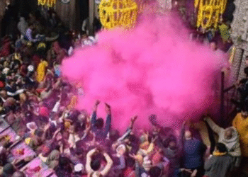 रंगभरी एकादशी पर वृंदावन में बांके बिहारी जी को लगा रंग और गुलाल, होली पर क्या-क्या लगेगा भोग