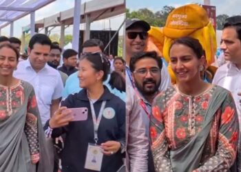 सरगुजा ओलंपिक में शामिल हुईं पहलवान गीता फोगाट, खिलाड़ियों से की मुलाकात