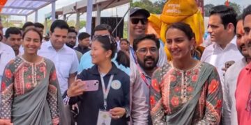 सरगुजा ओलंपिक में शामिल हुईं पहलवान गीता फोगाट, खिलाड़ियों से की मुलाकात