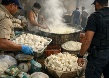 दो फैक्ट्रियों पर छापा 1040 किलो ‘मिलावटी पनीर’ नष्ट