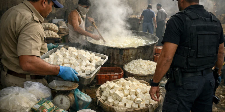 दो फैक्ट्रियों पर छापा 1040 किलो ‘मिलावटी पनीर’ नष्ट