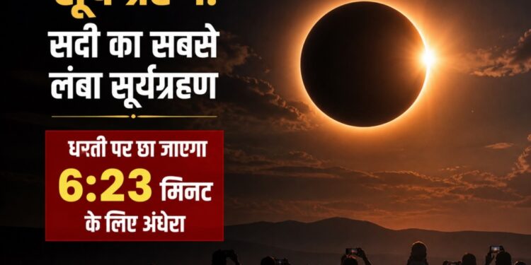 Surya Grahan: सदी का सबसे लंबा सूर्यग्रहण, धरती पर छा जाएगा 6:23 मिनट के लिए अंधेरा, जानें कब होगी ये दुर्लभ घटन