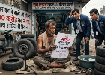 पंक्चर बनाने वाले को मिला 100 करोड़ का समन, जांच करने पहुंचे अधिकारी भी रह गए हैरान
