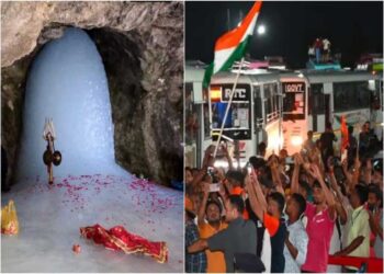 बाबा बर्फानी के दर्शन शुरू, बेस कैंप से पवित्र गुफा के लिए रवाना हुआ पहला जत्था; सुरक्षा के कड़े इंतजाम