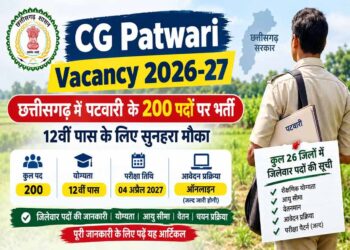 छत्तीसगढ़ में पटवारी भर्ती का ऐलान, 200 पदों पर निकली वैकेंसी; युवाओं के लिए बड़ा मौका