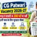 छत्तीसगढ़ में पटवारी भर्ती का ऐलान, 200 पदों पर निकली वैकेंसी; युवाओं के लिए बड़ा मौका