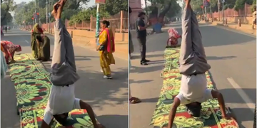 सिर के बल गोवर्धन परिक्रमा