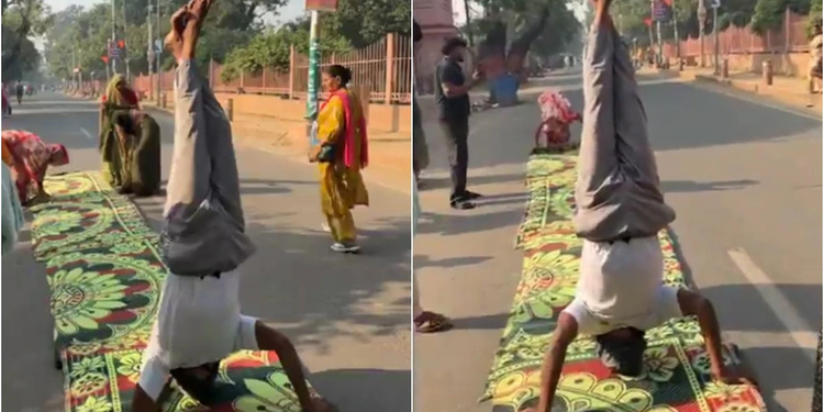 सिर के बल गोवर्धन परिक्रमा